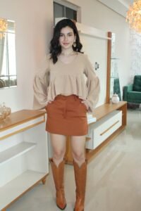 Short Saia Alfaitaria -marrom