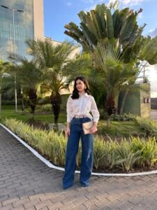 Calça Wide Leg -lavagem escura