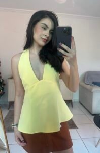 Blusa laço - amarelo manteiga 