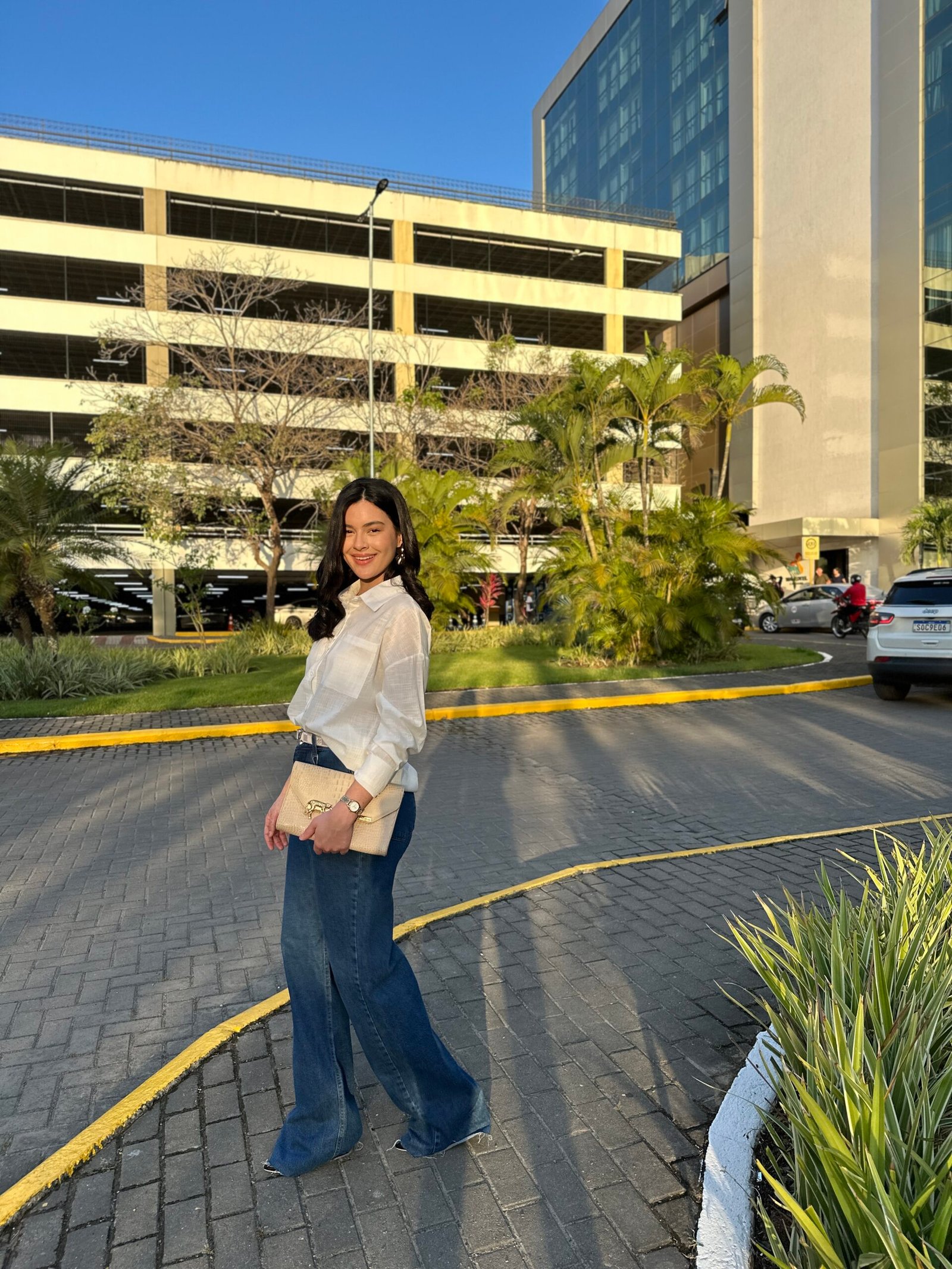 Calça Wide Leg -lavagem escura