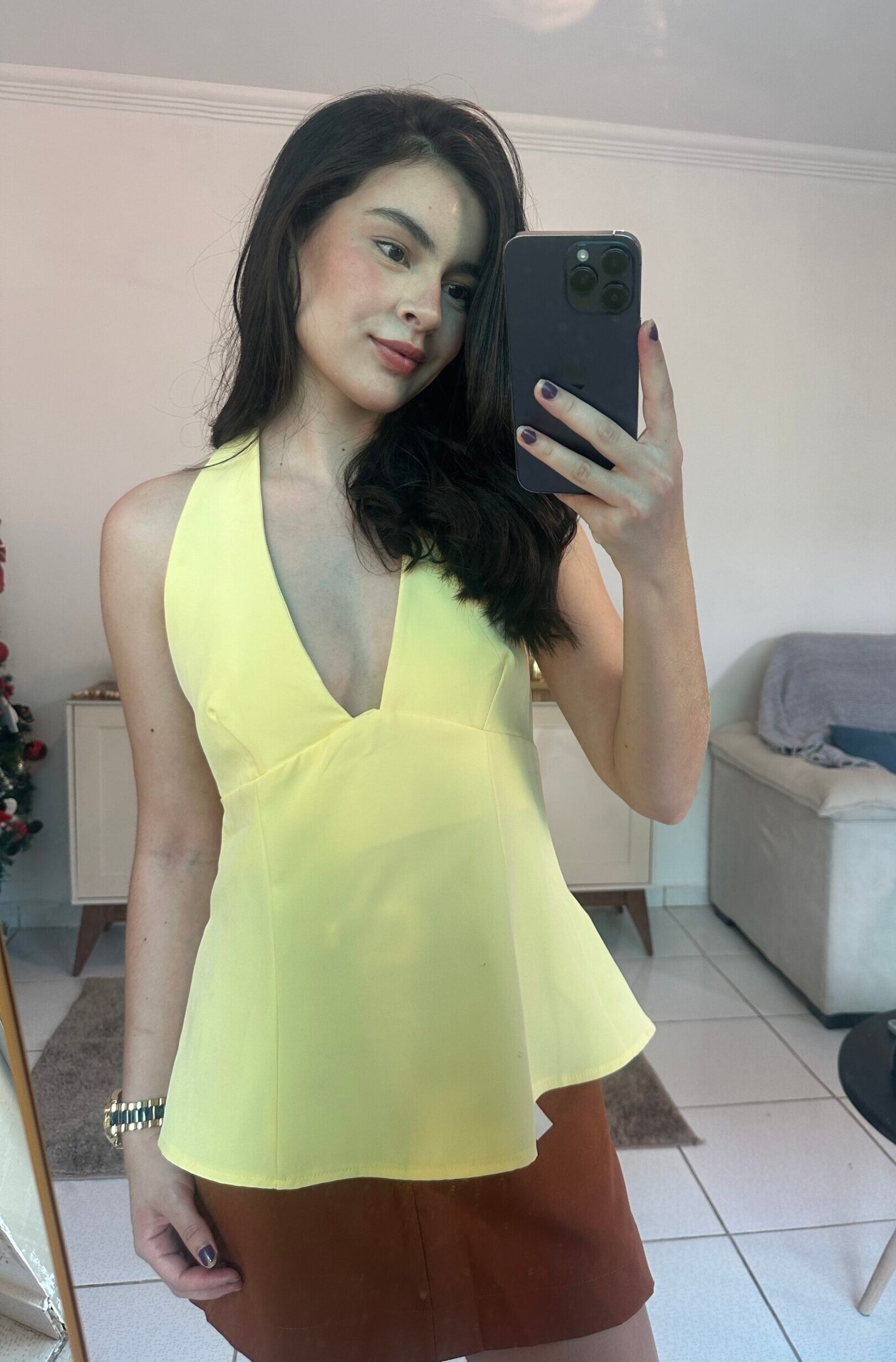 Blusa laço - amarelo manteiga