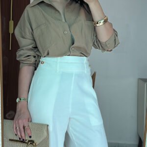 CAMISA SOCIAL -CAFÉ COM LEITE