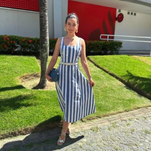 VESTIDO LISTRADO MÍDI