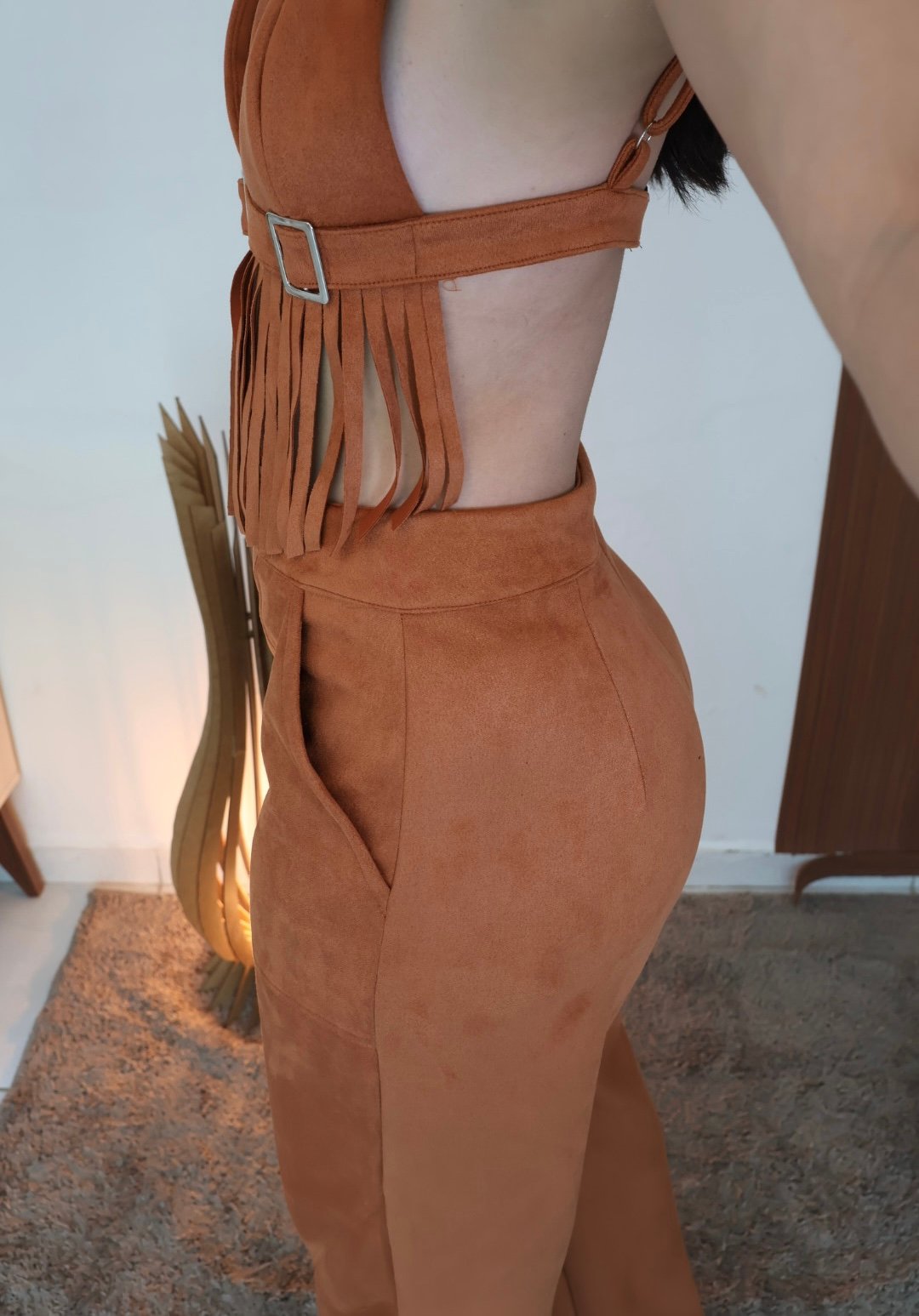 Calça suede caramelo