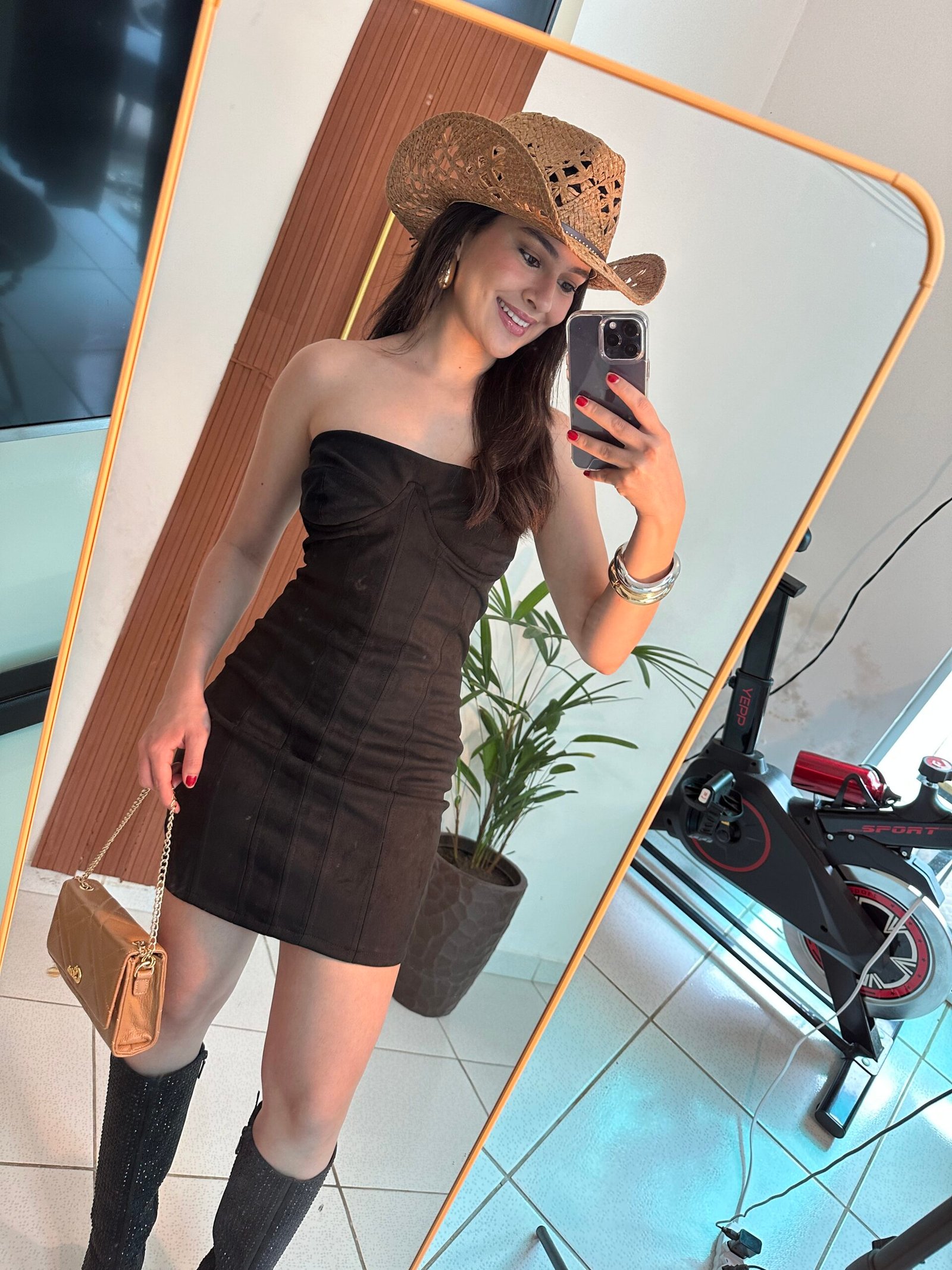 VESTIDO SUEDE - preto